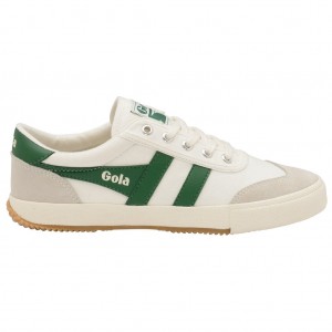 Gola Classics Badminton Plimsoll Sneakers Blancas Verde Colombia | 068QTZNKY