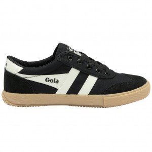 Gola Classics Badminton Plimsoll Sneakers Negras Blancas Colombia | 325MROTPV