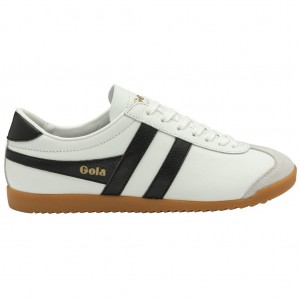Gola Classics Bullet Leather Sneakers Blancas Negras Colombia | 473OXSTFJ