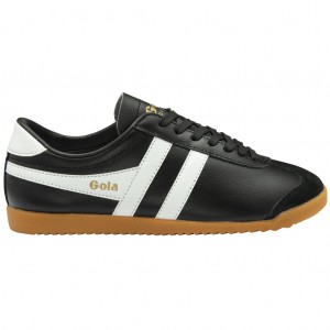 Gola Classics Bullet Leather Sneakers Negras Blancas Colombia | 415UPWKDN