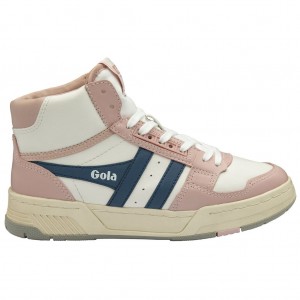 Gola Classics Challenge High Sneakers Blancas Rosas Colombia | 840ERXLZY