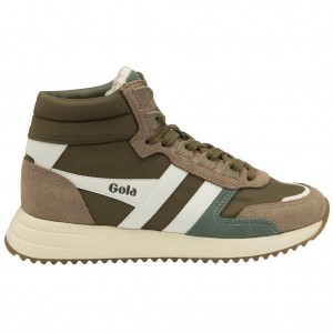 Gola Classics Chicago High Sneakers Kaki Blancas Colombia | 639SHYDUX
