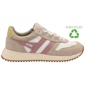 Gola Classics Chicago Sneakers Blancas Gris Rosas Colombia | 658KBCOLU
