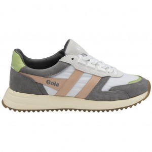 Gola Classics Chicago Sneakers Blancas Rosas Verde Colombia | 390ICPSTJ