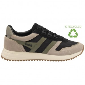Gola Classics Chicago Sneakers Negras Gris Kaki Colombia | 672PUSWCA