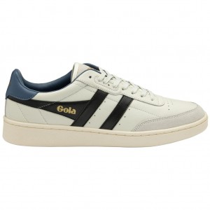 Gola Classics Contact Leather Sneakers Blancas Negras Colombia | 049NAYXBE