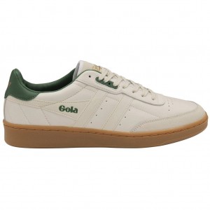 Gola Classics Contact Leather Sneakers Blancas Verde Colombia | 475NMHRXK