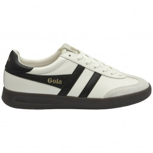 Gola Classics Cyclone Leather Sneakers Blancas Negras Verde Menta Colombia | 879XTSRGF