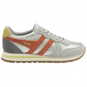 Gola Classics Daytona Blaze Sneakers Plateadas Coral Colombia | 915TBODFH