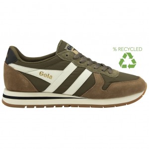 Gola Classics Daytona Chute Sneakers Kaki Blancas Colombia | 634JOKBIL