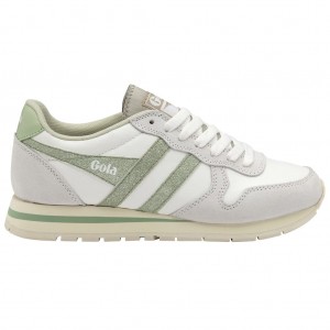 Gola Classics Daytona Glitter Sneakers Blancas Verde Claro Colombia | 253TSIZVR