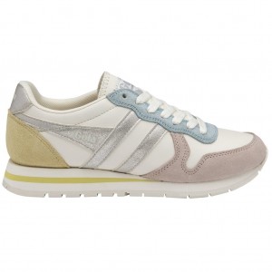 Gola Classics Daytona Quadrant Sneakers Blancas Plateadas Limón Colombia | 093UYGOLP