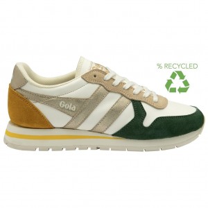Gola Classics Daytona Quadrant Sneakers Blancas Doradas Colombia | 635KLQBHM