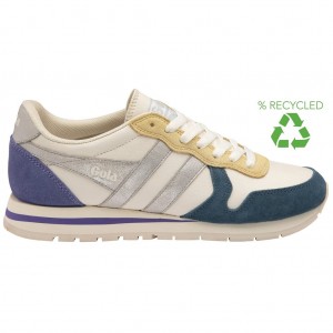 Gola Classics Daytona Quadrant Sneakers Blancas Plateadas Lavanda Colombia | 562TUEZAD