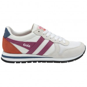 Gola Classics Daytona Sneakers Blancas Fucsia Azules Colombia | 809BCLRNS
