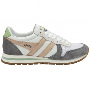 Gola Classics Daytona Sneakers Blancas Rosas Verde Colombia | 127CFBXPJ