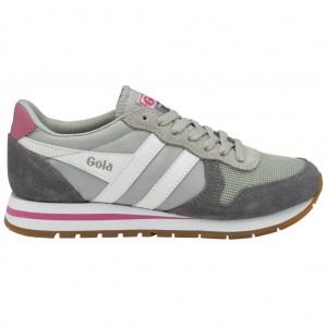 Gola Classics Daytona Sneakers Gris Claro Blancas Rosas Colombia | 876PLDWCI