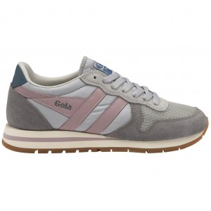 Gola Classics Daytona Sneakers Gris Claro Rosas Colombia | 582KFWGQM