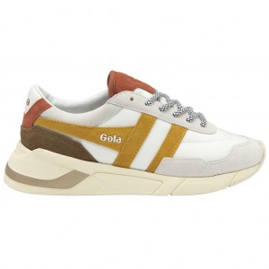 Gola Classics Eclipse Pure Sneakers Blancas Naranjas Colombia | 452MEBTUS