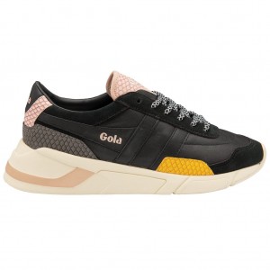 Gola Classics Eclipse Trident Snake Sneakers Negras Rosas Colombia | 103LHSEBU