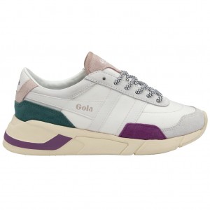 Gola Classics Eclipse Trident Sneakers Blancas Rosas Colombia | 069LNZYUA