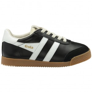 Gola Classics Elan Leather Sneakers Negras Blancas Colombia | 075OSQJET