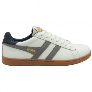 Gola Classics Equipe II Leather Sneakers Blancas Azul Marino Colombia | 405PBUDKM