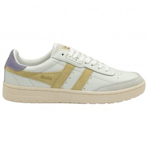 Gola Classics Falcon Sneakers Blancas Limón Lavanda Colombia | 158QEZUGW