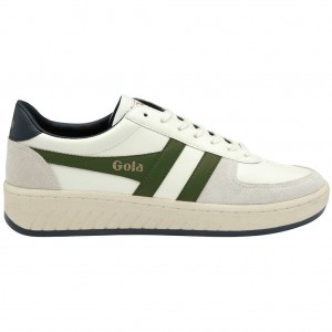 Gola Classics Grandslam Classic Sneakers Blancas Verde Oscuro Azul Marino Colombia | 276WVNOXQ