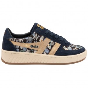Gola Classics Grandslam LBTY BR Sneakers Azul Marino Doradas Colombia | 071KPCTLG