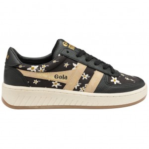 Gola Classics Grandslam LBTY SN Sneakers Negras Doradas Colombia | 796EUZCHS