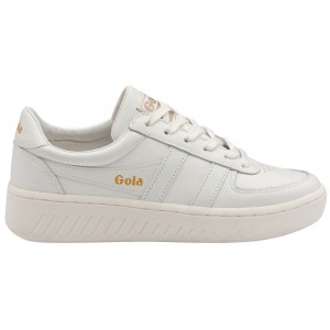 Gola Classics Grandslam Leather Sneakers Blancas Blancas Colombia | 548BHJCAS