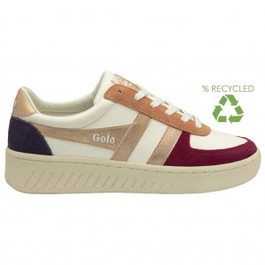 Gola Classics Grandslam Quadrant Sneakers Blancas Rosas Doradas Colombia | 725SEJXCM