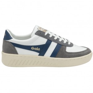 Gola Classics Grandslam Quadrant Sneakers Blancas Azules Colombia | 301AQYVPL