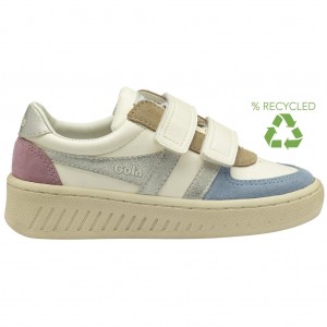 Gola Classics Grandslam Quadrant Strap Sneakers Blancas Plateadas Colombia | 972LOEASR