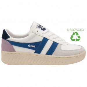 Gola Classics Grandslam Trident Sneakers Blancas Azul Marino Colombia | 927CUWAHX