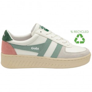 Gola Classics Grandslam Trident Sneakers Blancas Verde Colombia | 174SYGNEC