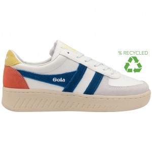 Gola Classics Grandslam Trident Sneakers Blancas Azules Colombia | 076HEFNMC