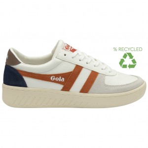 Gola Classics Grandslam Trident Sneakers Blancas Naranjas Colombia | 536BIWOJP