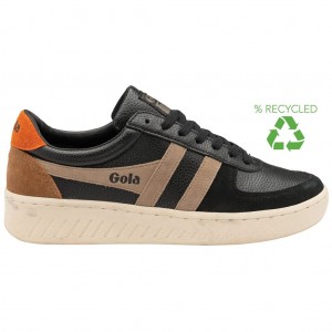 Gola Classics Grandslam Trident Sneakers Negras Naranjas Colombia | 591RQUZPD