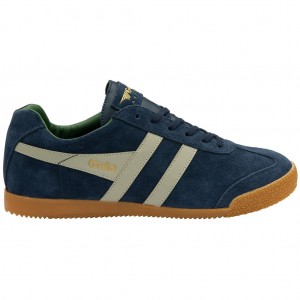 Gola Classics Harrier Suede Sneakers Azul Marino Gris Colombia | 759KLNGQZ