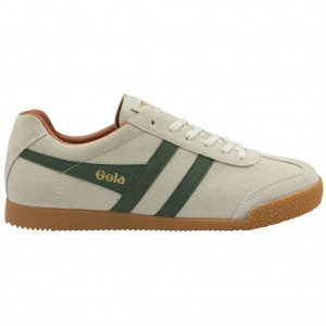 Gola Classics Harrier Suede Sneakers Blancas Naranjas Colombia | 861LWCMJD