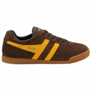 Gola Classics Harrier Suede Sneakers Cafe Azul Marino Colombia | 123XEYSKQ
