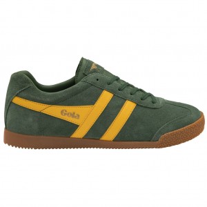 Gola Classics Harrier Suede Sneakers Evergreen Sun Colombia | 491UKIHCW