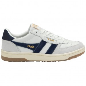 Gola Classics Hawk Sneakers Blancas Azules Colombia | 760VNPLRK