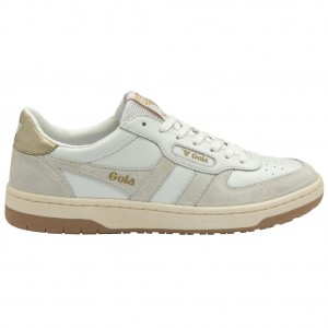 Gola Classics Hawk Sneakers Blancas Doradas Colombia | 387UCJXDK