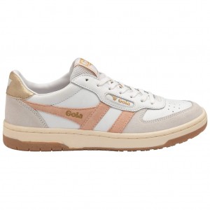 Gola Classics Hawk Sneakers Blancas Rosas Doradas Colombia | 923ZDPLIR