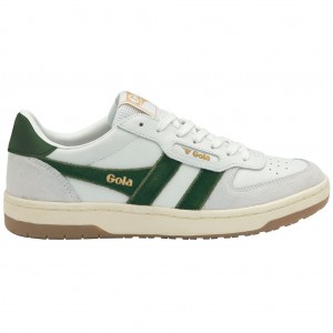 Gola Classics Hawk Sneakers Blancas Verde Oscuro Colombia | 328EADNZU