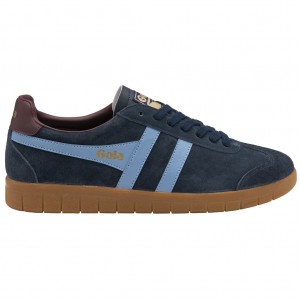 Gola Classics Hurricane Suede Sneakers Azul Marino Burdeos Colombia | 642XYAJWQ
