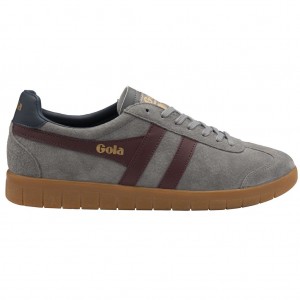 Gola Classics Hurricane Suede Sneakers Burdeos Azul Marino Colombia | 956CFXNTG